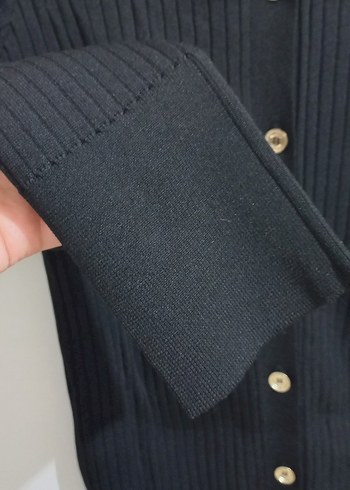 Düğmeli Siyah Hamile Hırka - Görsel 8