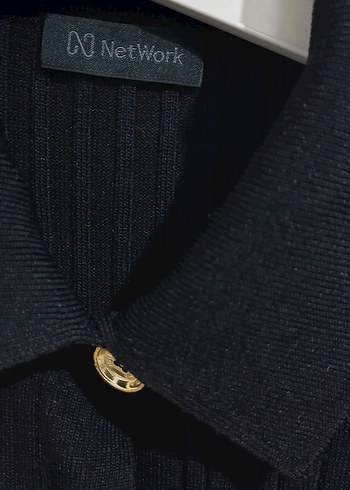 Düğmeli Siyah Hamile Hırka - Görsel 4