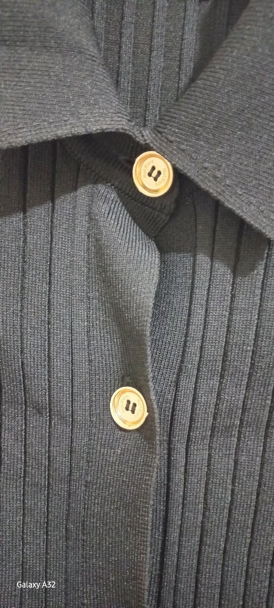 Düğmeli Siyah Hamile Hırka - Görsel 5