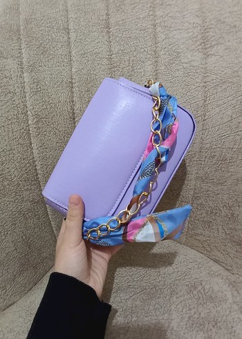 Mor Zincir Detaylı Kadın Çanta - Görsel 13