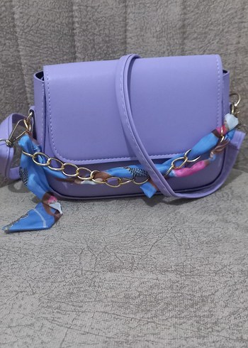 Mor Zincir Detaylı Kadın Çanta - Görsel 3