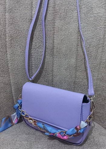 Mor Zincir Detaylı Kadın Çanta - Görsel 7
