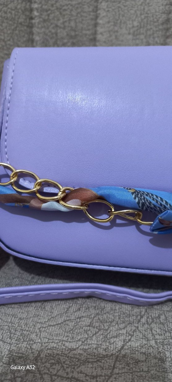 Mor Zincir Detaylı Kadın Çanta - Görsel 5