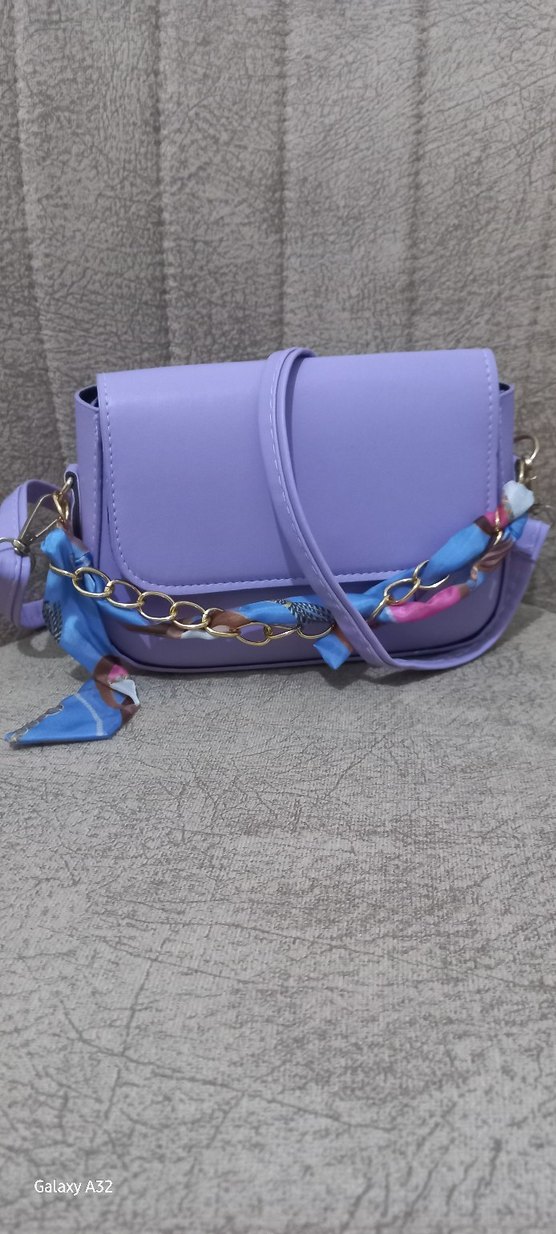 Mor Zincir Detaylı Kadın Çanta - Görsel 3