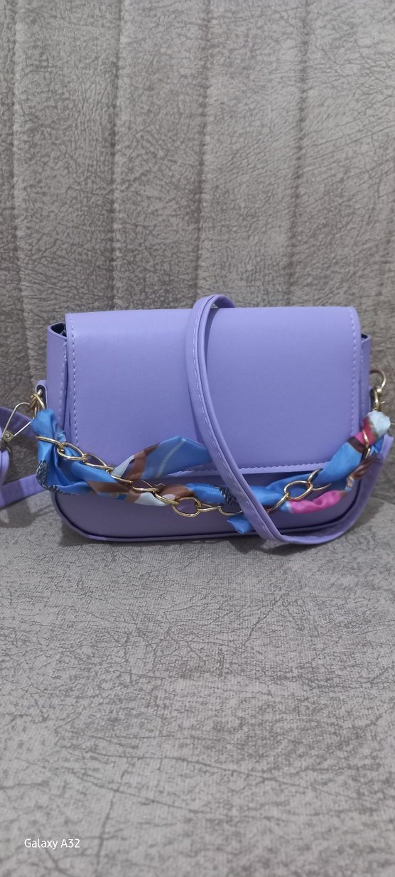 Mor Zincir Detaylı Kadın Çanta - Görsel 2