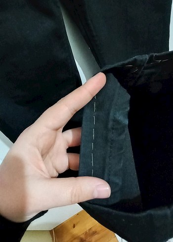 Siyah Düğmeli Kadın Denim Pantolon - Görsel 8