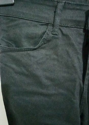 Siyah Düğmeli Kadın Denim Pantolon - Görsel 5