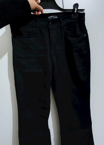 Siyah Düğmeli Kadın Denim Pantolon - Görsel 11