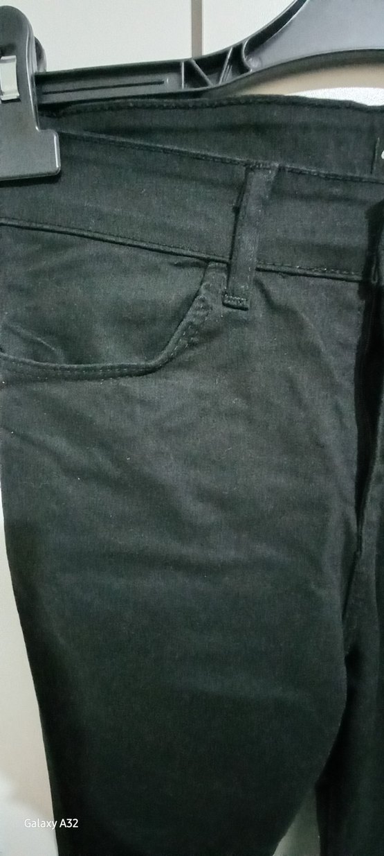 Siyah Düğmeli Kadın Denim Pantolon - Görsel 5