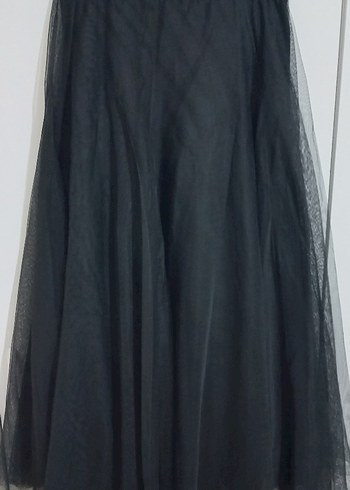 Drapeli Siyah Uzun Tütü Etek - Görsel 10