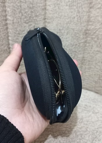 Fermuarlı Siyah Kadın Gözlük Kabı - Görsel 3