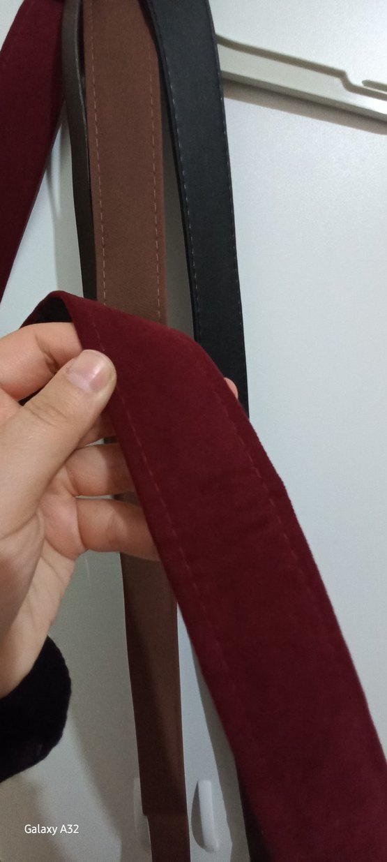 Bordo Süet Tokalı Kadın Kemer - Görsel 4