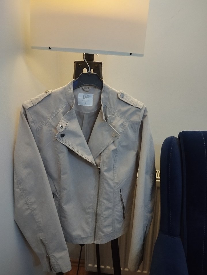 Gri Süet Kadın Biker Ceket - Görsel 3