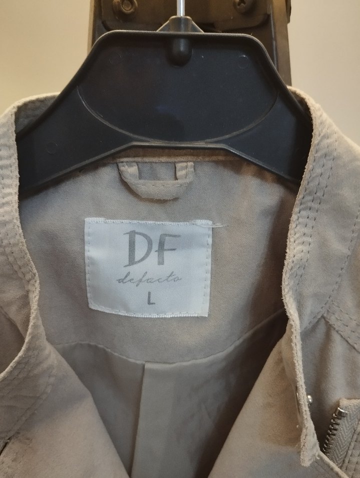 Gri Süet Kadın Biker Ceket - Görsel 4