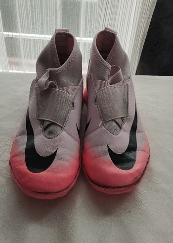 Gri-Pembe Erkek çocuk  Futbol Ayakkabısı Velcro - Görsel 2