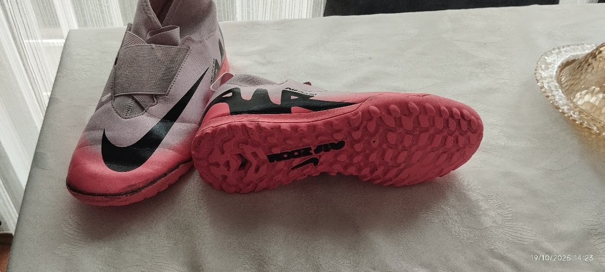 Gri-Pembe Erkek çocuk  Futbol Ayakkabısı Velcro - Görsel 4