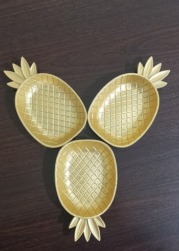 Altın Renkli Ananas kase, çerezlik 12 adet - Görsel 2