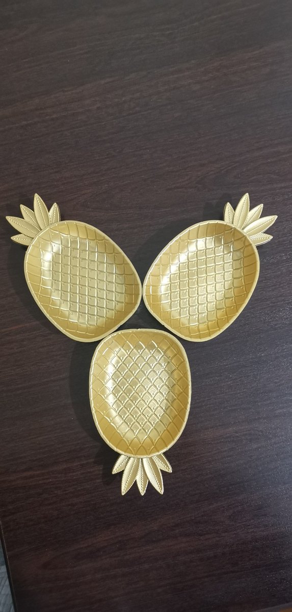 Altın Renkli Ananas kase, çerezlik 12 adet - Görsel 2