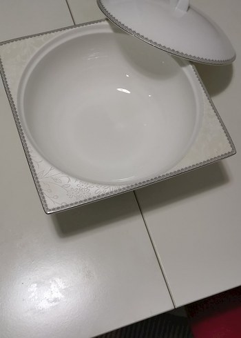 Klasik Beyaz Kapaklı Porselen Servis Kasesi - Görsel 3