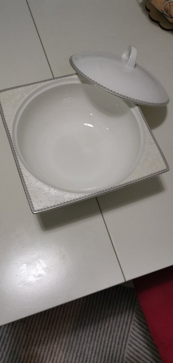 Klasik Beyaz Kapaklı Porselen Servis Kasesi - Görsel 3