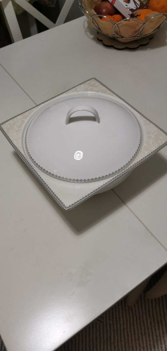 Klasik Beyaz Kapaklı Porselen Servis Kasesi - Görsel 2