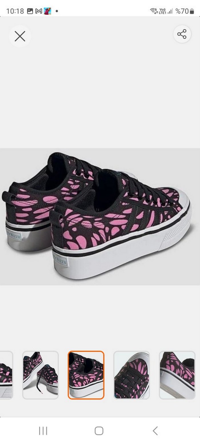 Adidas Zebra Desenli Pembe Spor Ayakkabı - Görsel 2