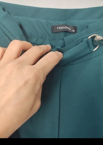 Kemerli Midi Kadın Kumaş Pantolon - Görsel 4