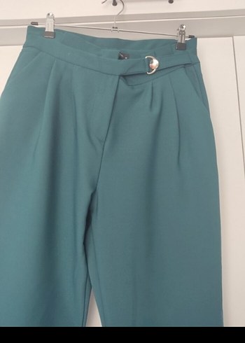 Kemerli Midi Kadın Kumaş Pantolon - Görsel 2