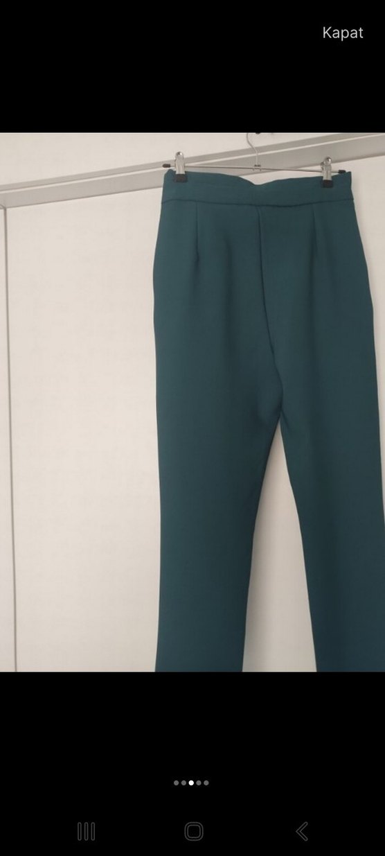 Kemerli Midi Kadın Kumaş Pantolon - Görsel 3