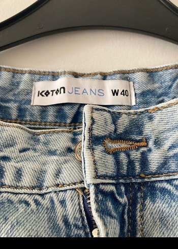 Kadın Gri Yırtık Midi Denim Etek - Görsel 4