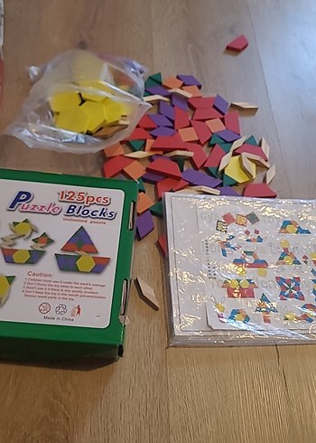 Ahşap Tangram Zeka Blokları 125 Parça - Görsel 3