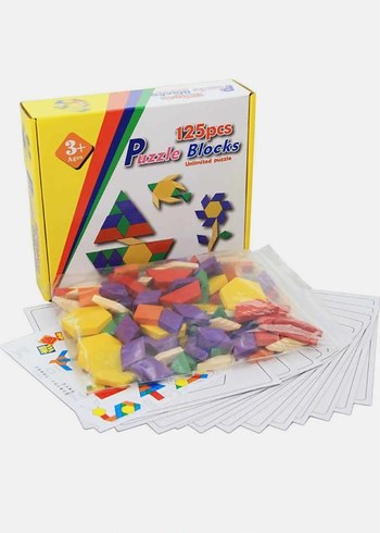 Ahşap Tangram Zeka Blokları 125 Parça - Görsel 2