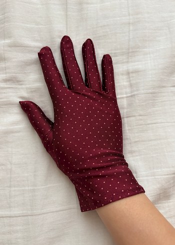 Bordo Vintage Saten Kadın Eldiven - Görsel 3