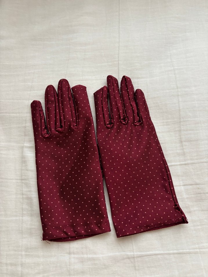 Bordo Vintage Saten Kadın Eldiven - Görsel 2