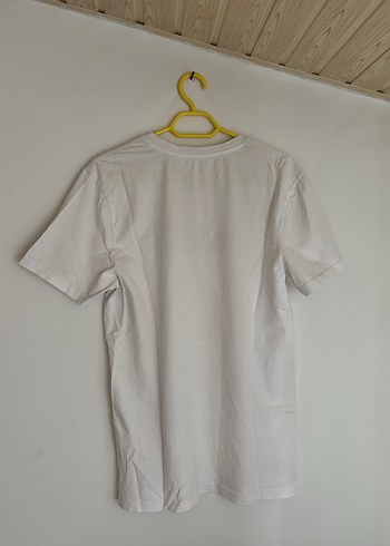 Beyaz Pamuklu Unisex Tişört - Görsel 2