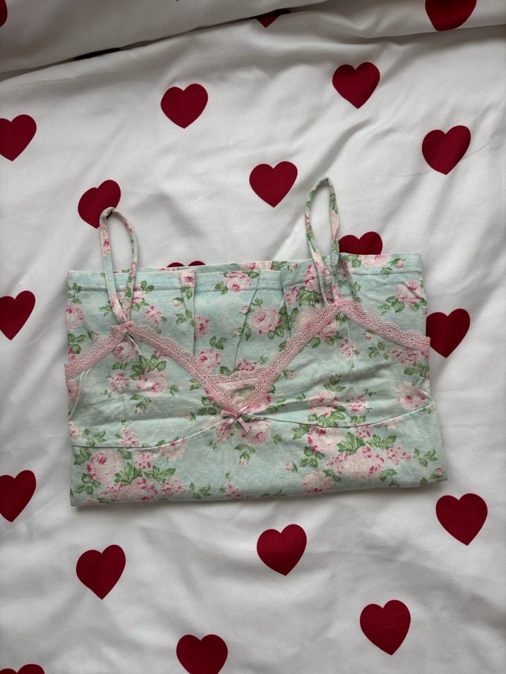 Vintage Çiçekli Askılı Gecelik - Görsel 2