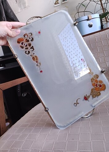  Beden Renk Cam pirinç tepsi
