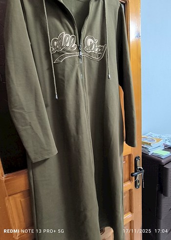 Nakışlı Kapüşonlu Kadın Uzun Hırka - Görsel 5