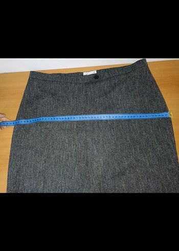 Gri Düğmeli Keten Kumaş Kadın Pantolon - Görsel 4