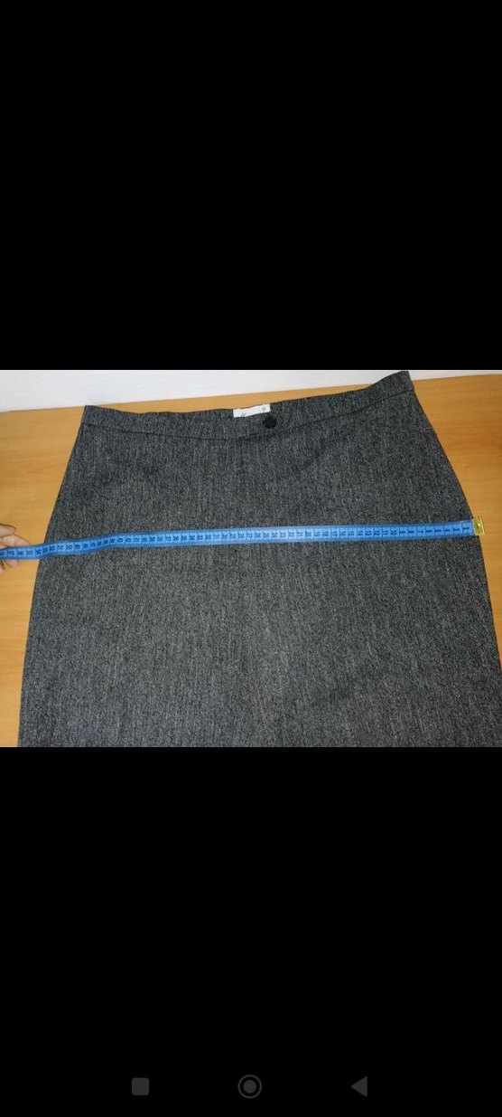 Gri Düğmeli Keten Kumaş Kadın Pantolon - Görsel 4