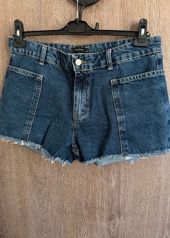 Kadın Lacivert Mini Kot Şort - Görsel 2