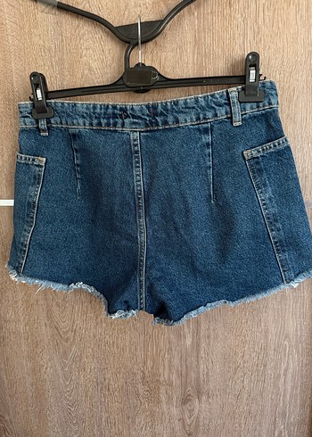 Kadın Lacivert Mini Kot Şort - Görsel 3