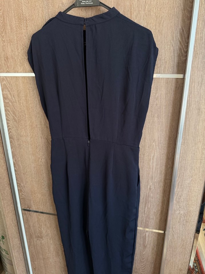 Lacivert Kemerli Kadın Uzun Tulum - Görsel 2