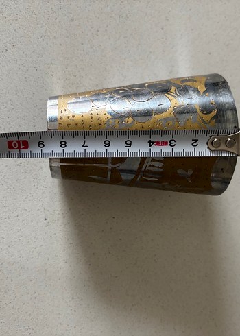 Altın Renkli Parlak Desenli Metal Bardak - Görsel 4