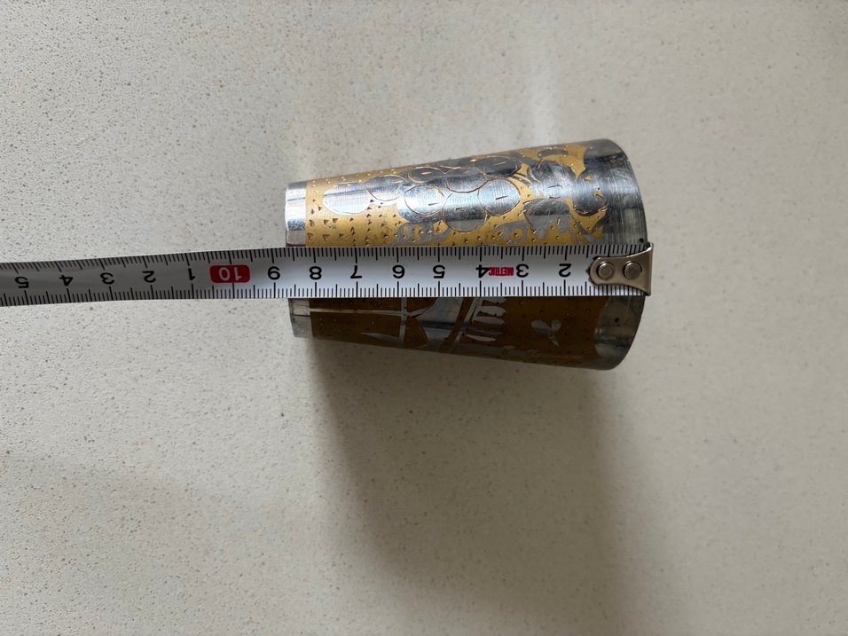 Altın Renkli Parlak Desenli Metal Bardak - Görsel 4