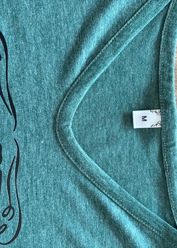 Yeşil Bohem T-shirt, Kısa Kollu, Baskılı - Görsel 2