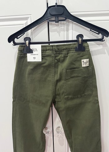 Erkek Çocuk Koyu Haki Keten Bol Kesim Pantolon - Görsel 3