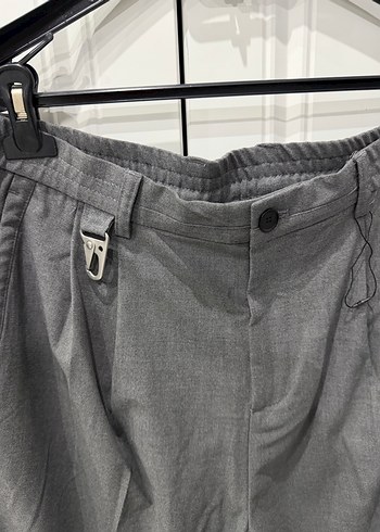 Gri Kemerli Rahat Kesim Kadın Pantolon - Görsel 2