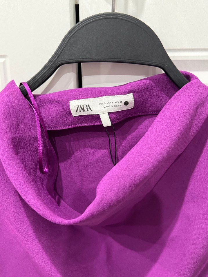 Mor Drapeli Uzun Kadın Elbise - Görsel 2