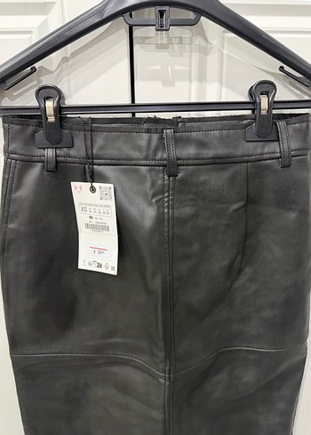 Kadın Siyah Deri Midi Etek - Görsel 2